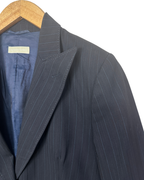 Massimo Dutti Navy Pinstripe Wool Women's Blazer