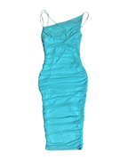 Turquoise Ruched Dress