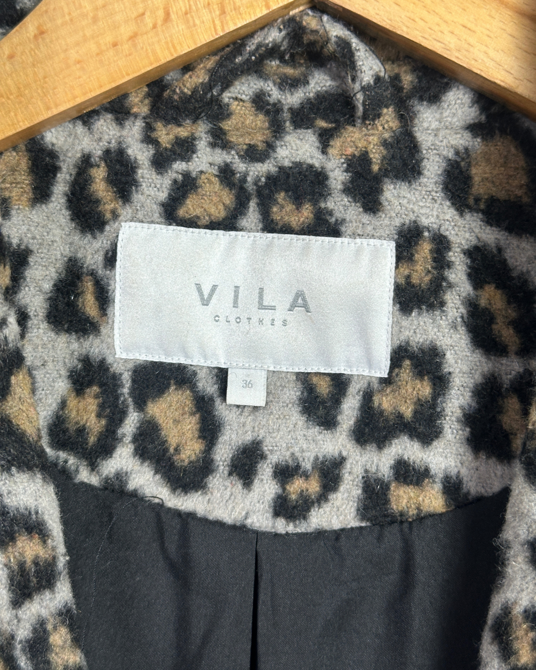 Vila Leopard Women's Coat - Size 36
