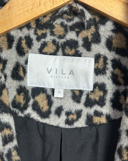Vila Leopard Women's Coat - Size 36