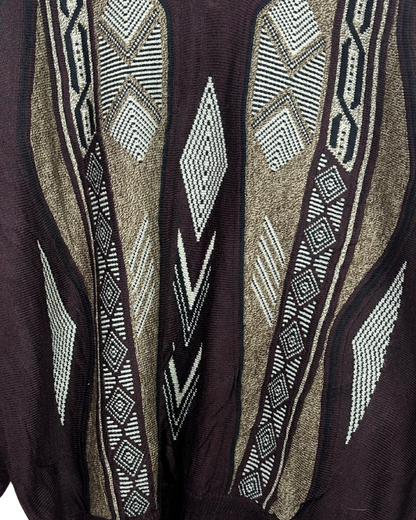 Vintage Patterned Sweater 2XL