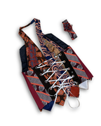 Handmade Upcycled Halter Corset-Back Vest Top & Choker