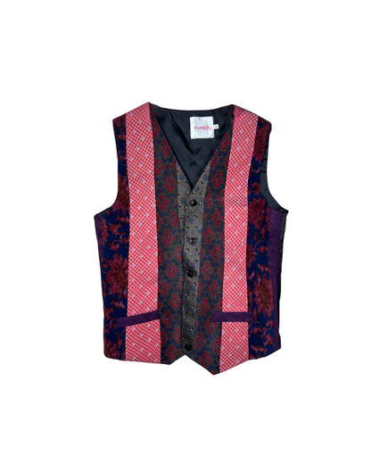 Retied Upcycled Neckties Vest - Medium