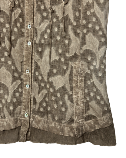 Vintage Christyn & Co Semi-Sheer Button-Up Blouse