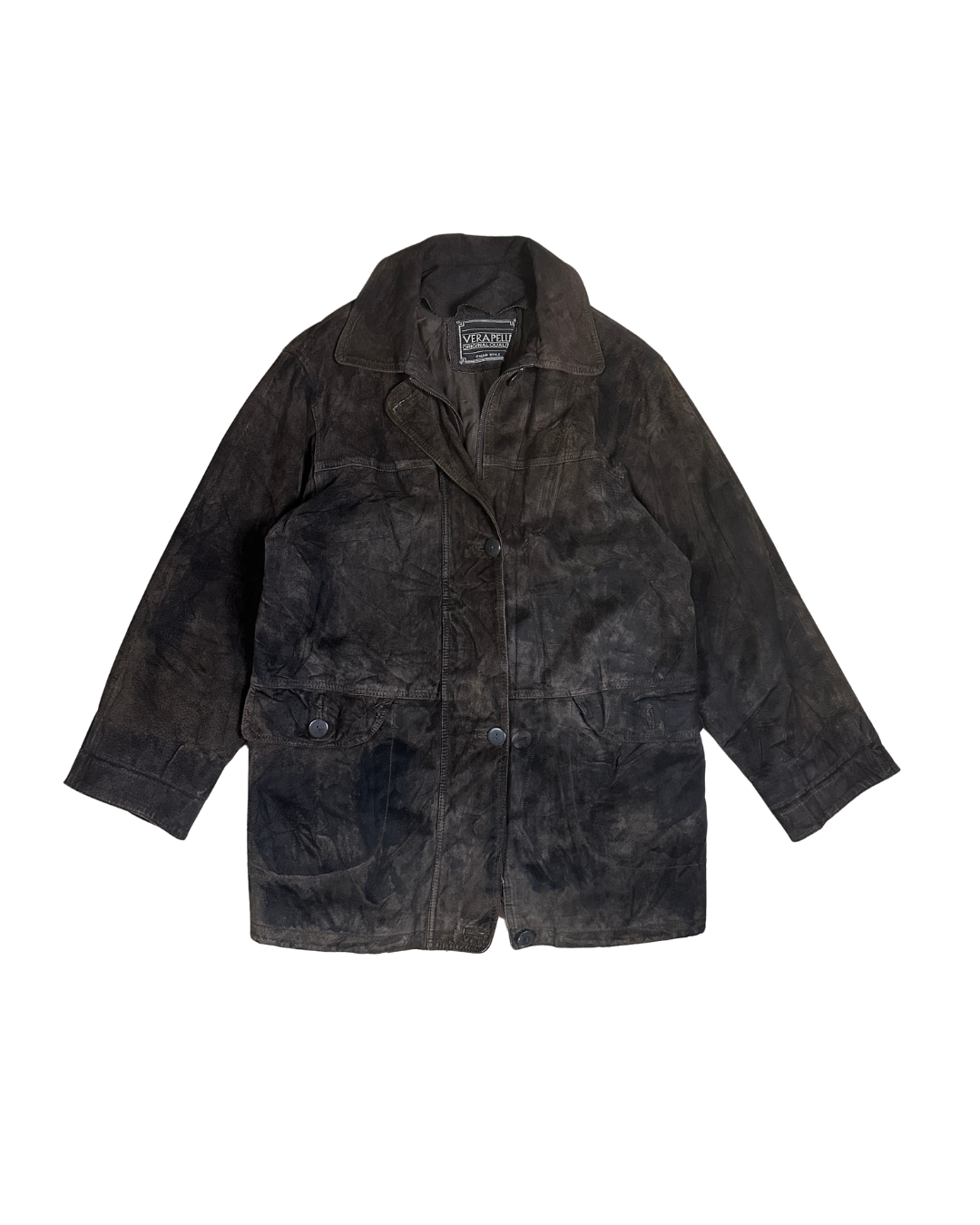 Vintage Genuine Suede Leather Brown Jacket XL