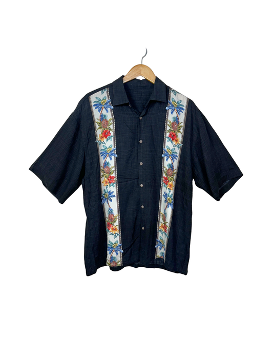 Vintage 90s Tropical Panel Print Shirt 2XL