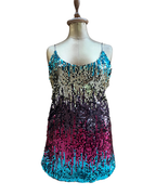 Multicolor Ombre Sequin Mini Dress - Large
