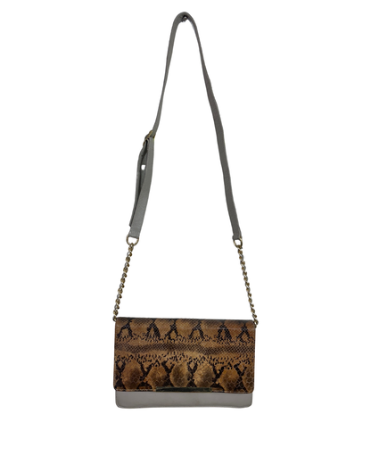 Two-Tone Python Embossed Crossbody Bag