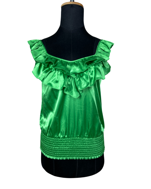 Arden B. Satin Ruffle Top XS