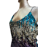 Multicolor Ombre Sequin Mini Dress - Large