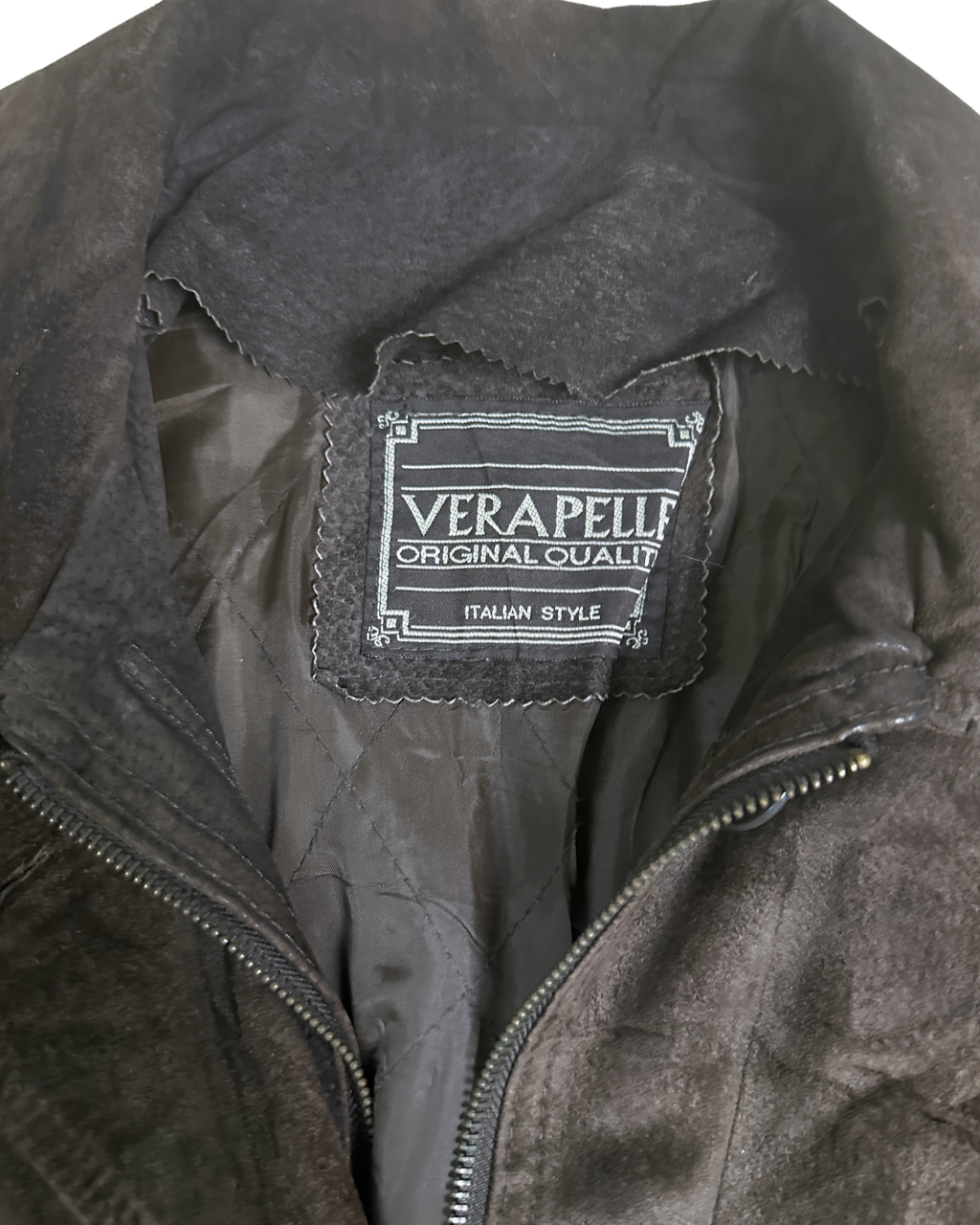 Vintage Genuine Suede Leather Brown Jacket XL