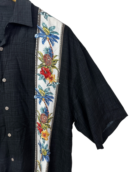 Vintage 90s Tropical Panel Print Shirt 2XL