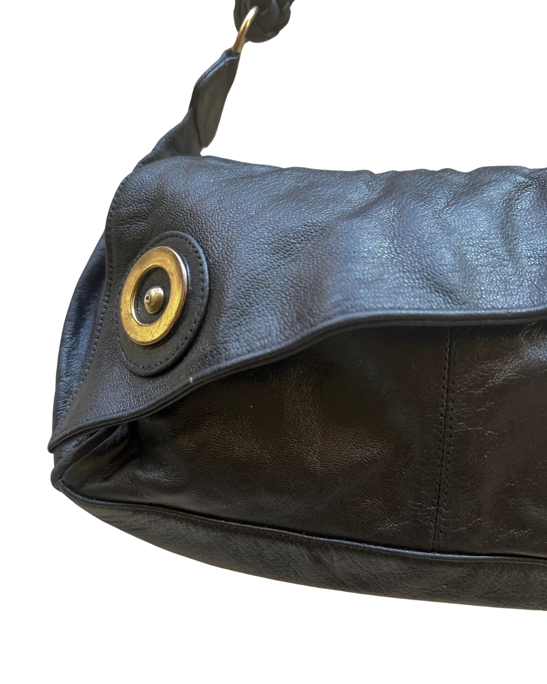 Y2K Genuine Leather Shoulder Bag