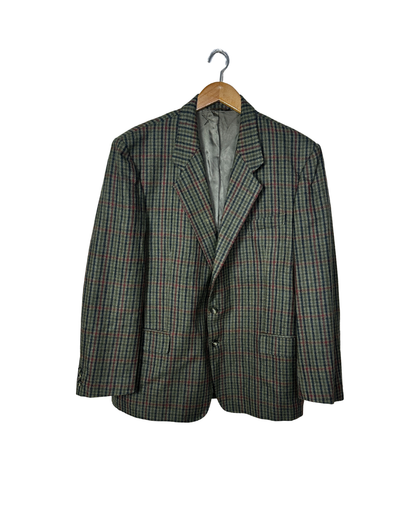 Vintage J. Harrison Checkered Wool Blazer - Made in Italy