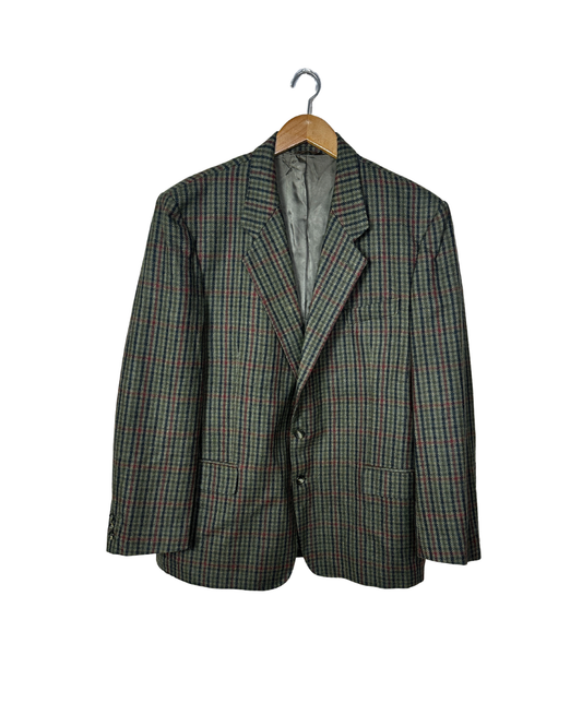 Vintage J. Harrison Checkered Wool Blazer - Made in Italy