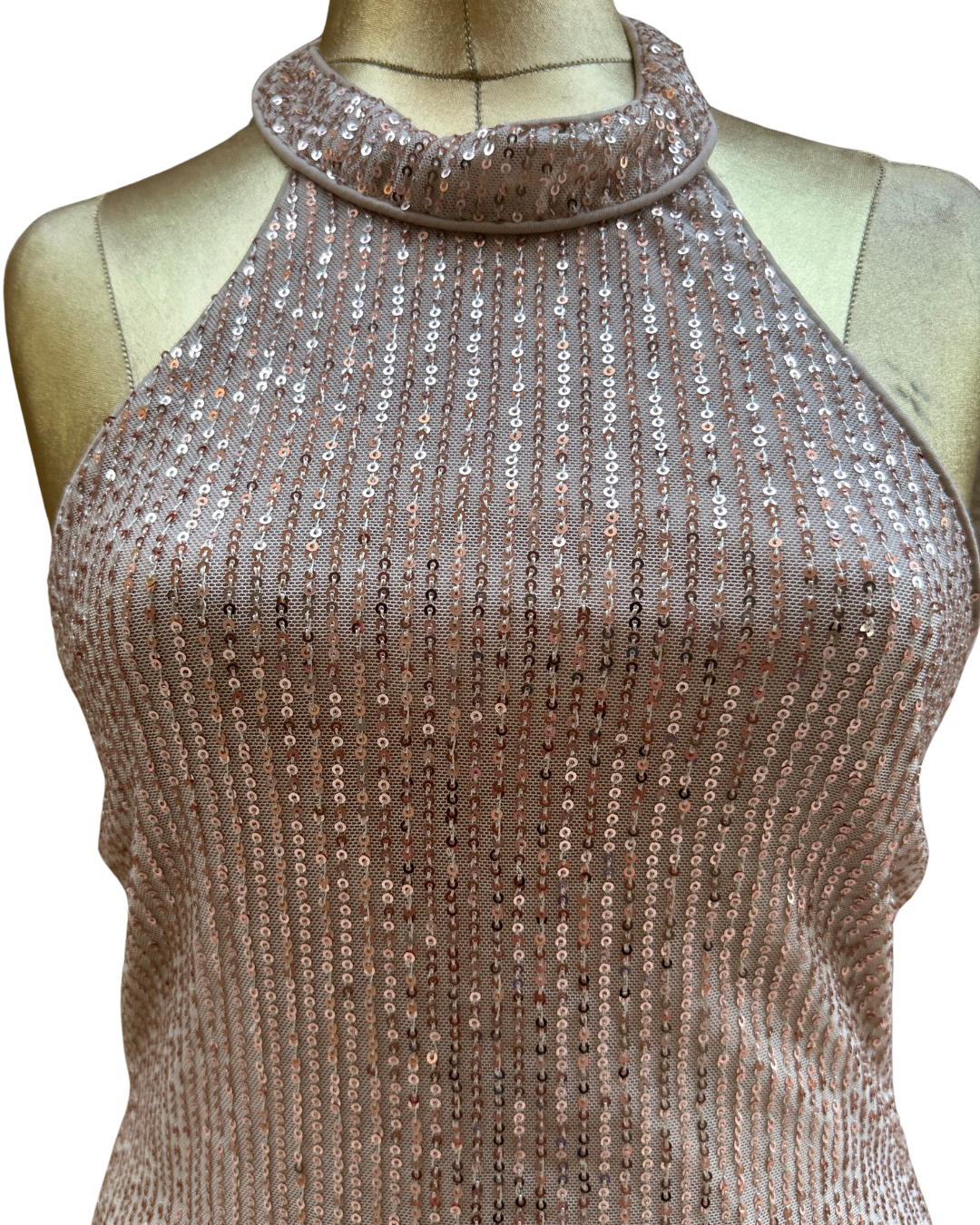 Halter Neck Sequinned Dress XL