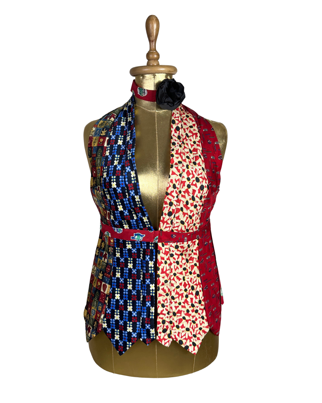 Handmade Upcycled Tie Halter Vest Top & Choker