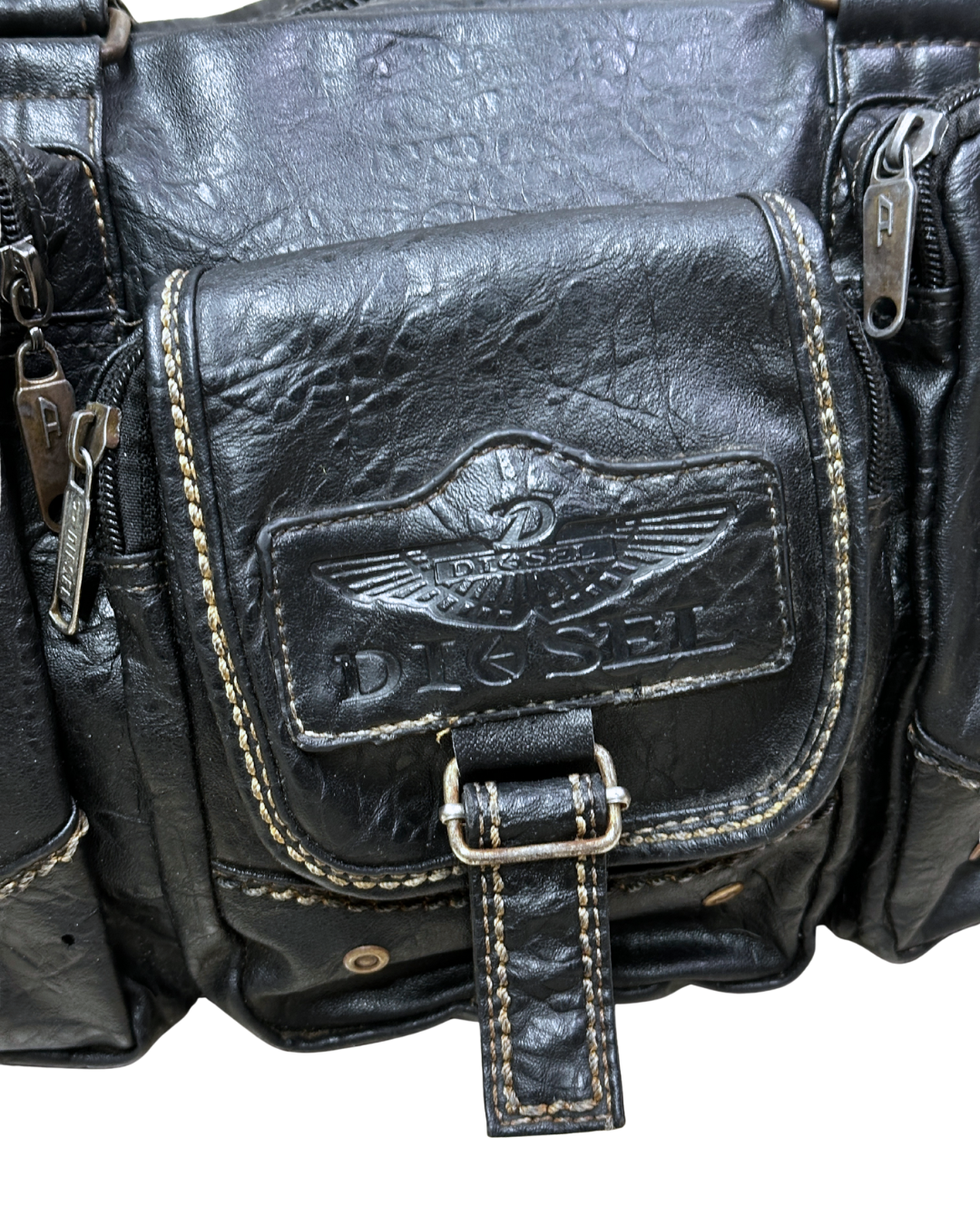 Rare Vintage Y2K Diesel Grunge Genuine Leather Handbag/Crossbody