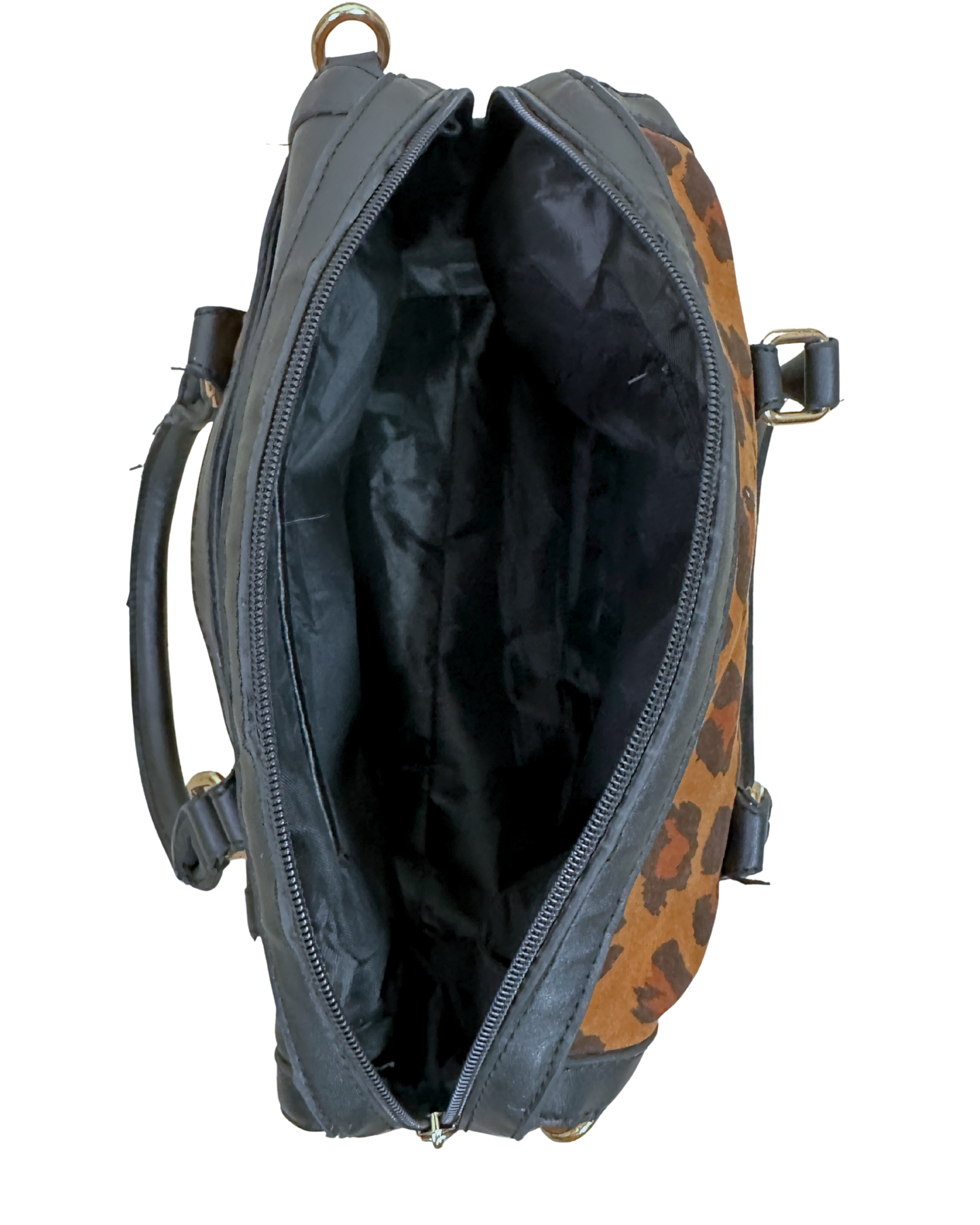 Vintage Leopard Print Medium Boston Handbag