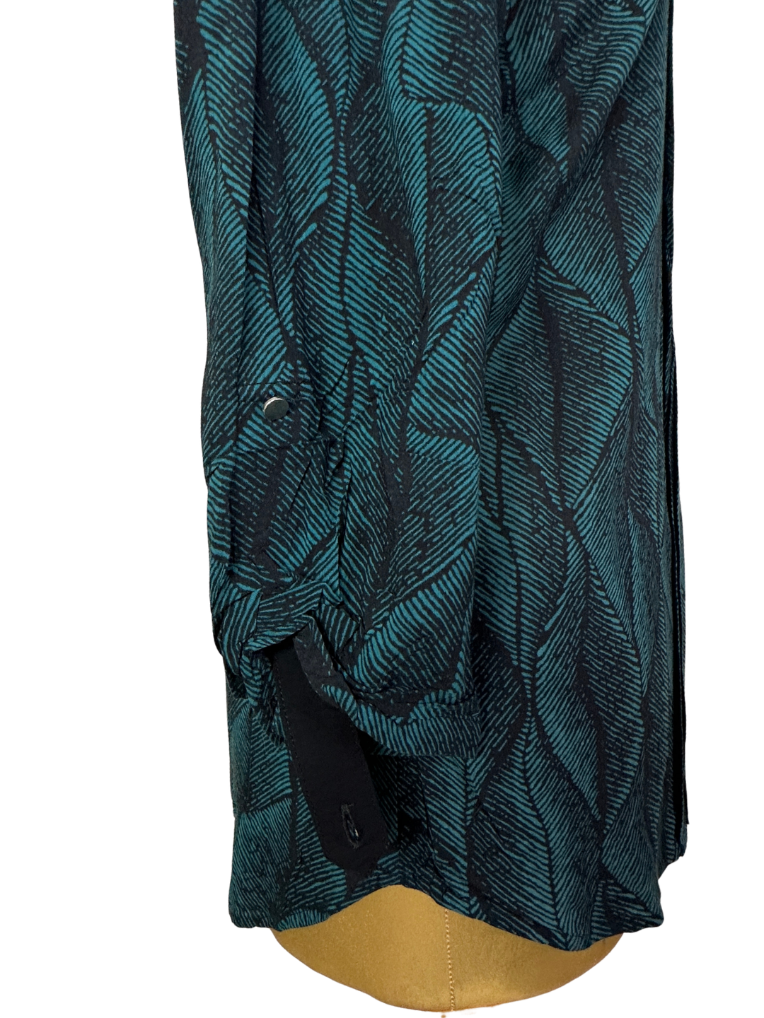 Warehouse Leaf Pattern Half-Zip Blouse - Medium