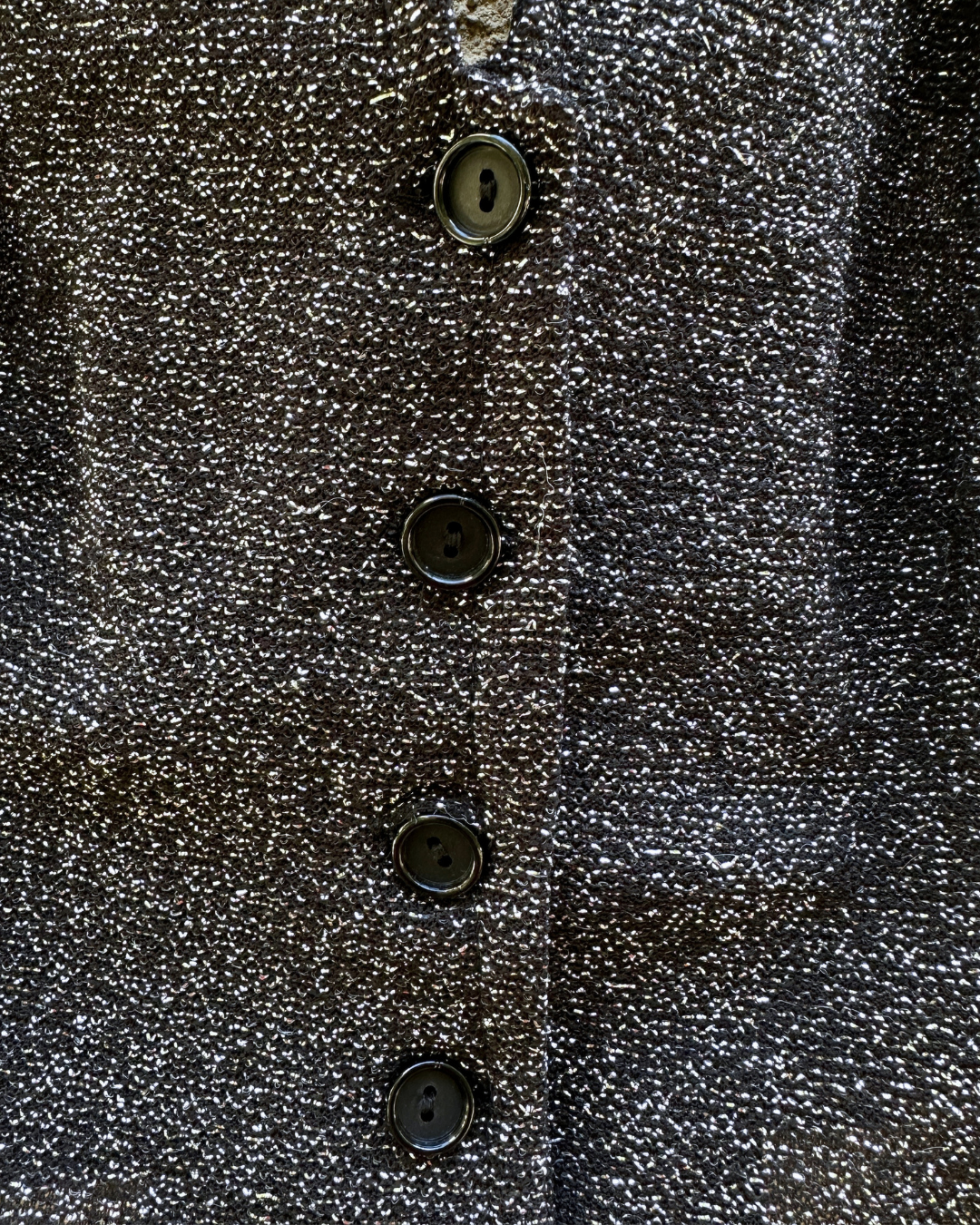 Glittery Open Back Button-Up  Halter Top