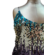 Multicolor Ombre Sequin Mini Dress - Large