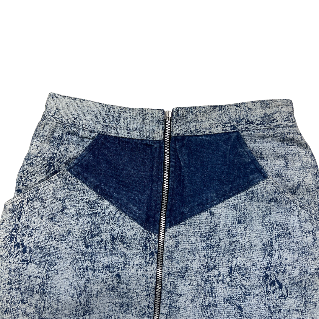 Vintage 80s Acid Wash Denim Pencil Skirt