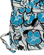 Y2K Blue Tropical Floral Padded Cami Top w/ Back Tie - Small