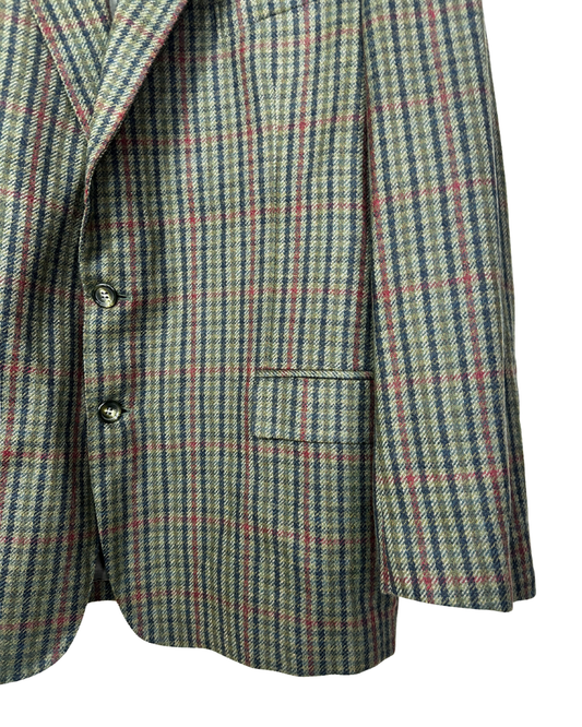 Vintage J. Harrison Checkered Wool Blazer - Made in Italy