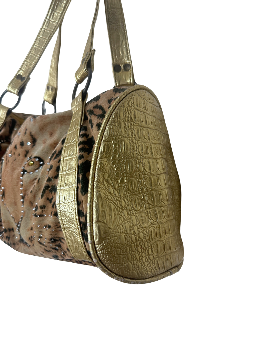 Vintage Y2K Rhinestone Leopard Print Shoulder Bag