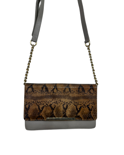 Two-Tone Python Embossed Crossbody Bag
