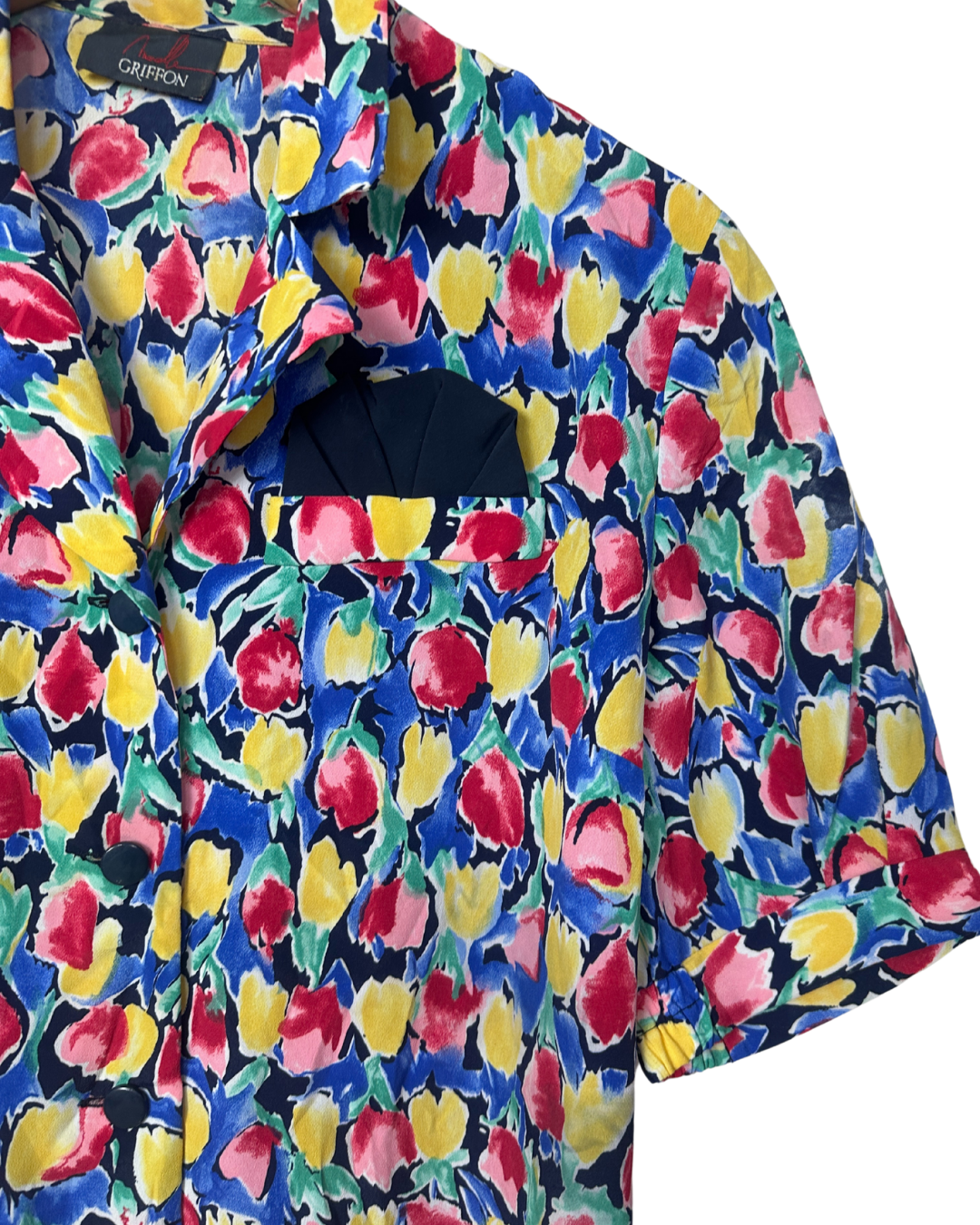 Vintage 90s Griffon Blouse with Pocket Detail - Women's Medium