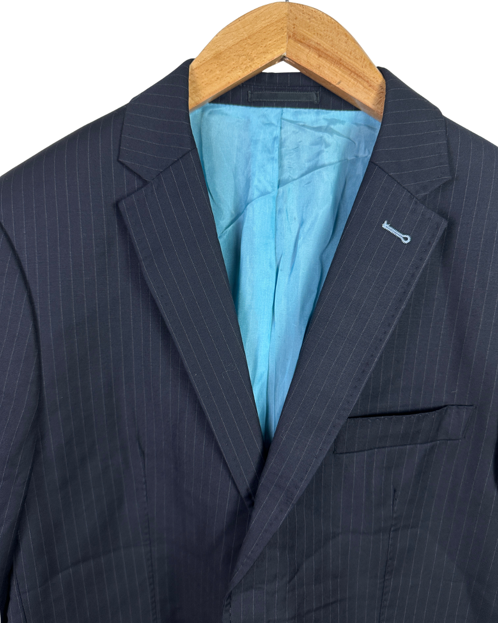 StanBridge Wool Pinstripe Navy Slimfit Blazer - EU 50