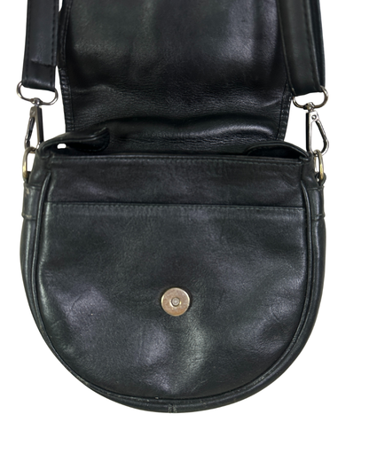 Rare Vintage Genuine Cowhide Mini Leather Saddle Crossbody Bag