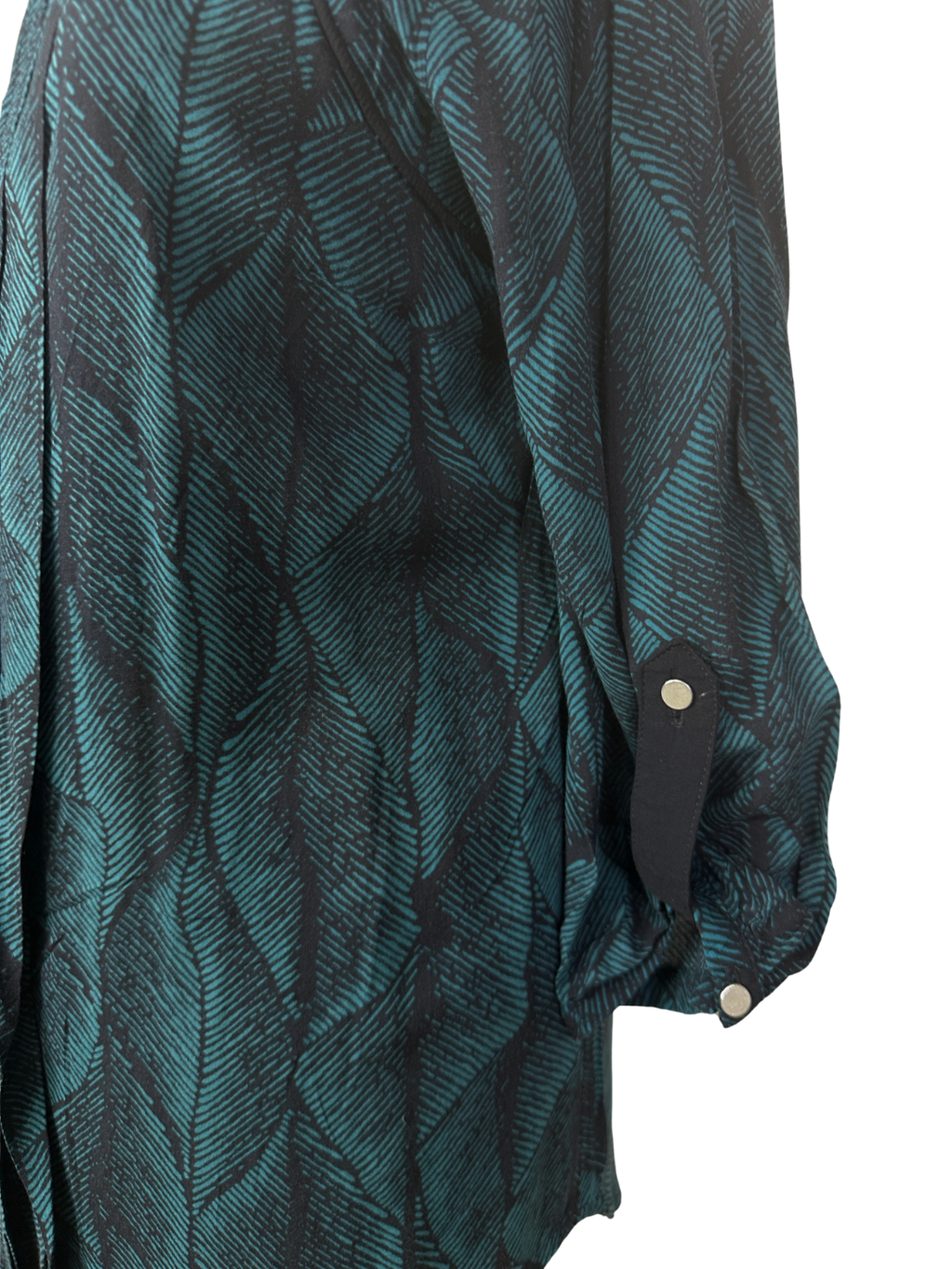 Warehouse Leaf Pattern Half-Zip Blouse - Medium