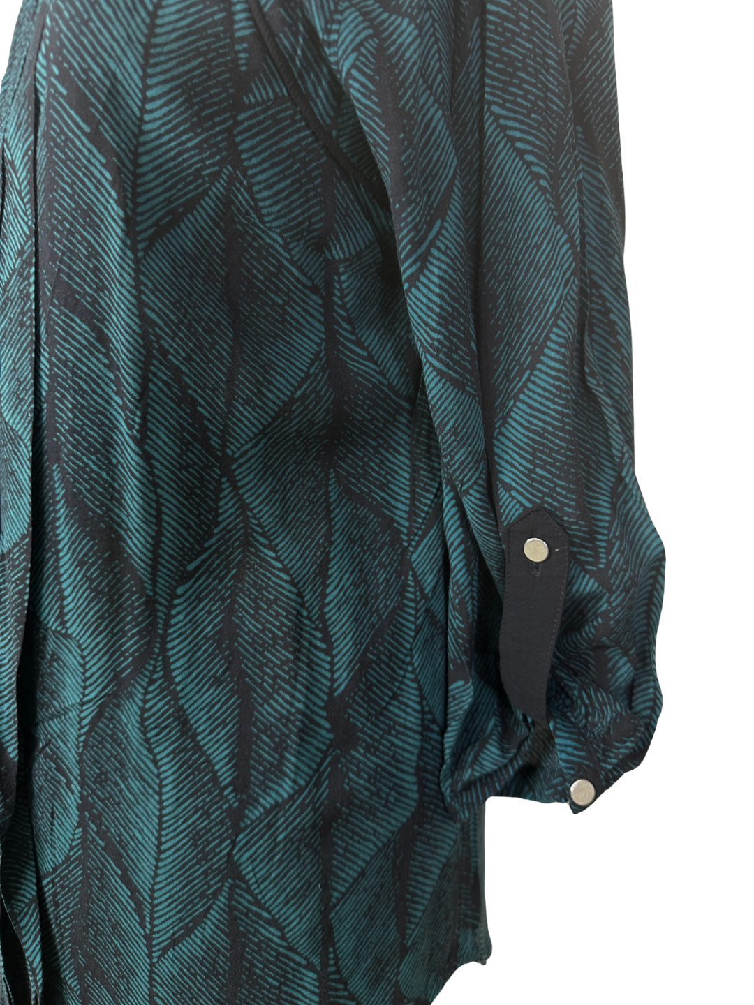 Warehouse Leaf Pattern Half-Zip Blouse - Medium