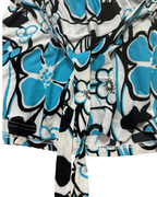 Y2K Blue Tropical Floral Padded Cami Top w/ Back Tie - Small