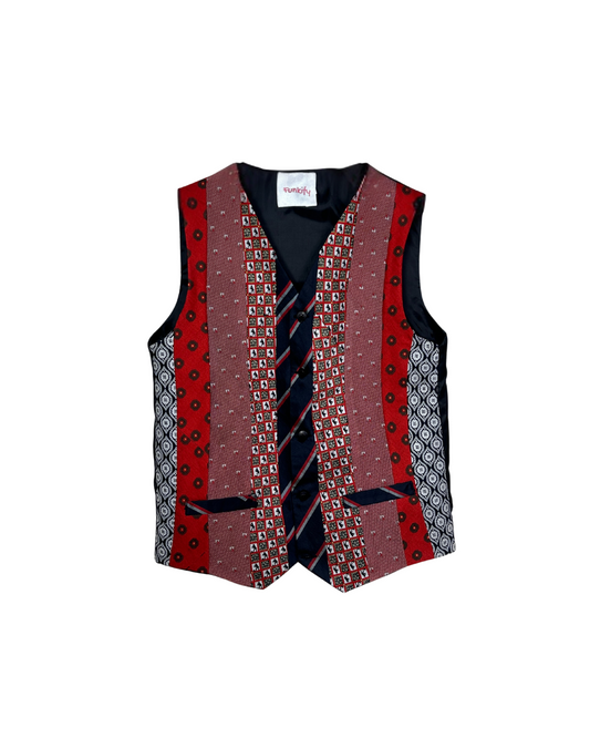 Retied Upcycled Neckties Vest - Small