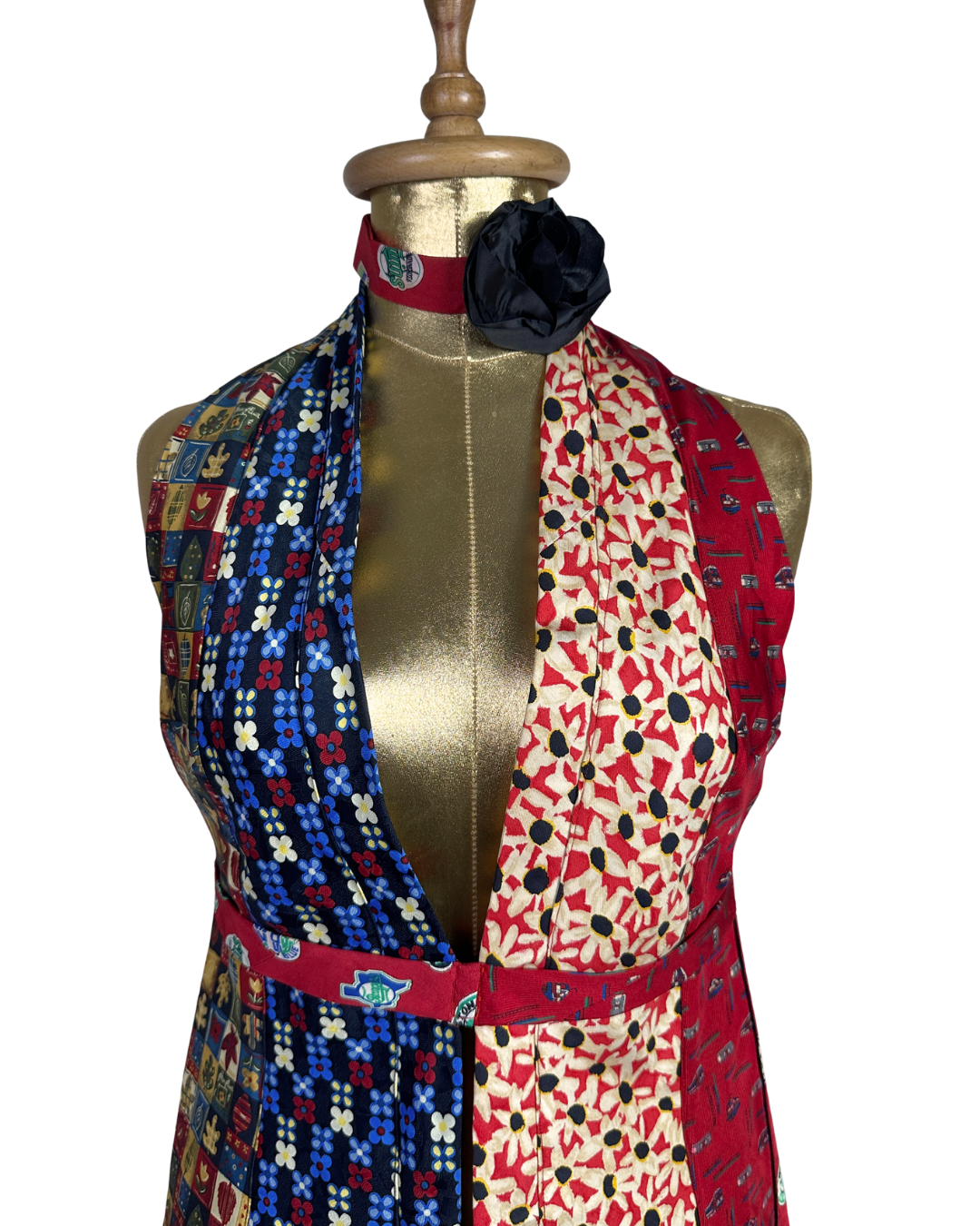 Handmade Upcycled Tie Halter Vest Top & Choker