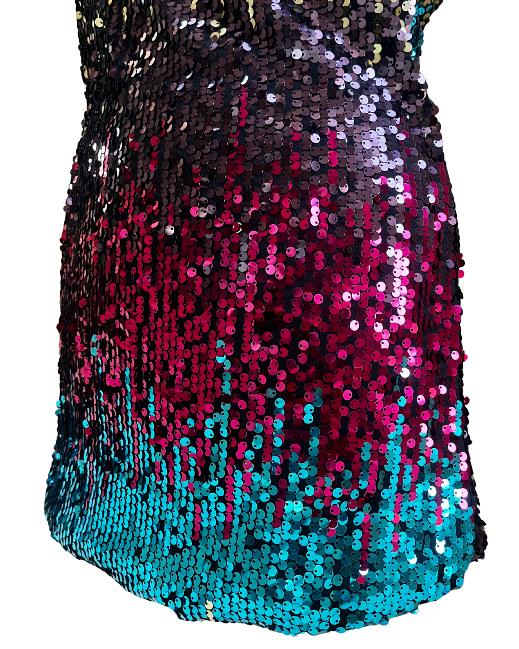 Multicolor Ombre Sequin Mini Dress - Large