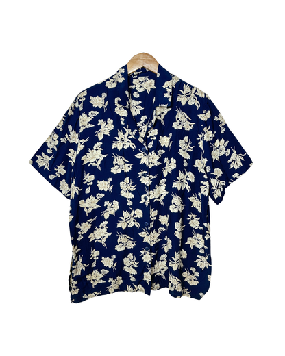 Floral Navy Shirt 2XL