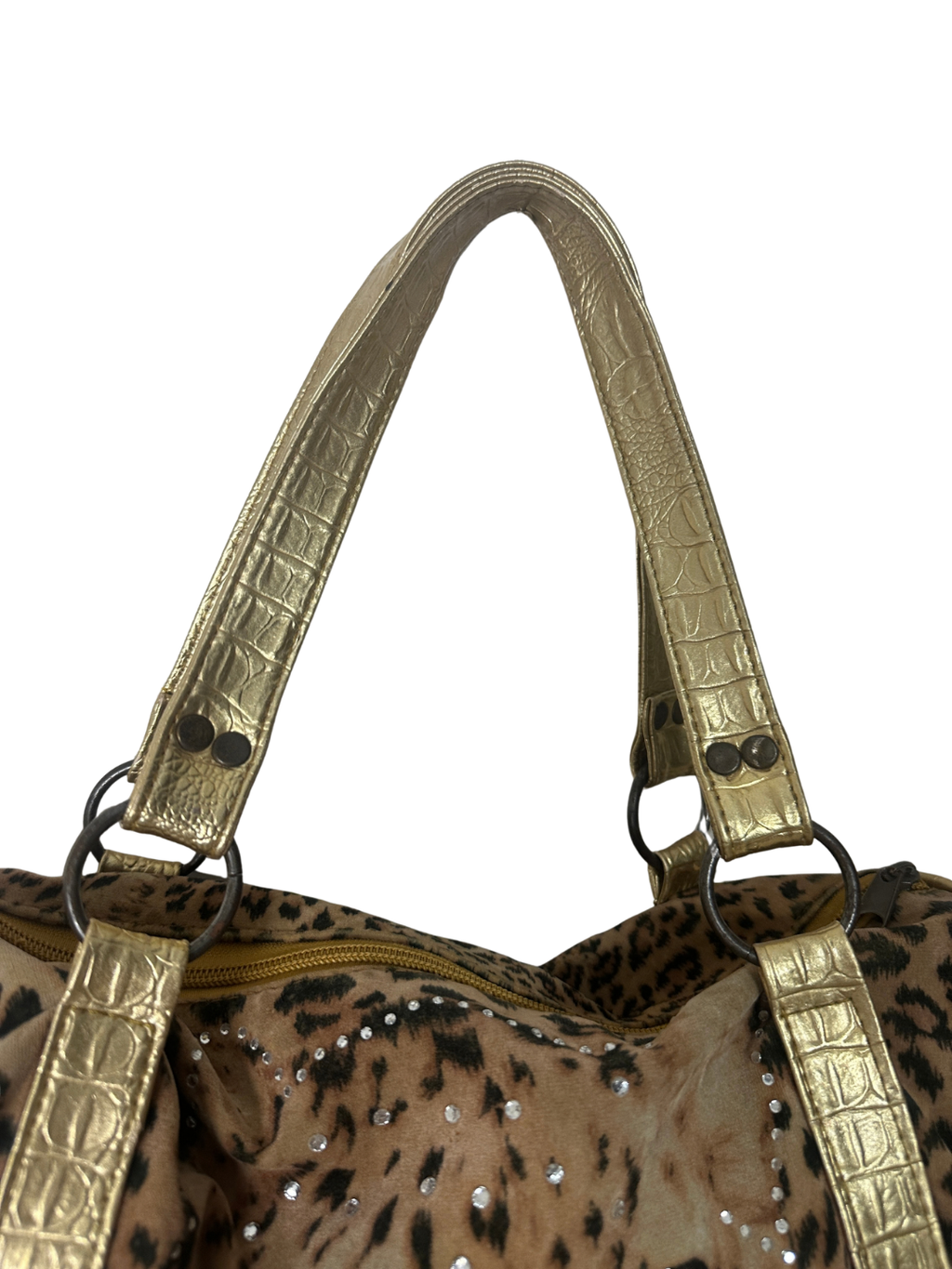 Vintage Y2K Rhinestone Leopard Print Shoulder Bag