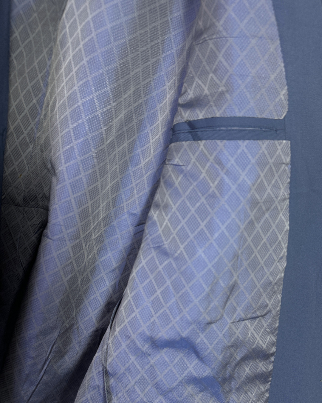 Vintage Blue Full Suit with Patterned Lining