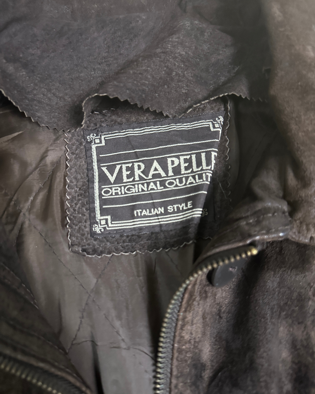 Vintage Genuine Suede Leather Brown Jacket XL