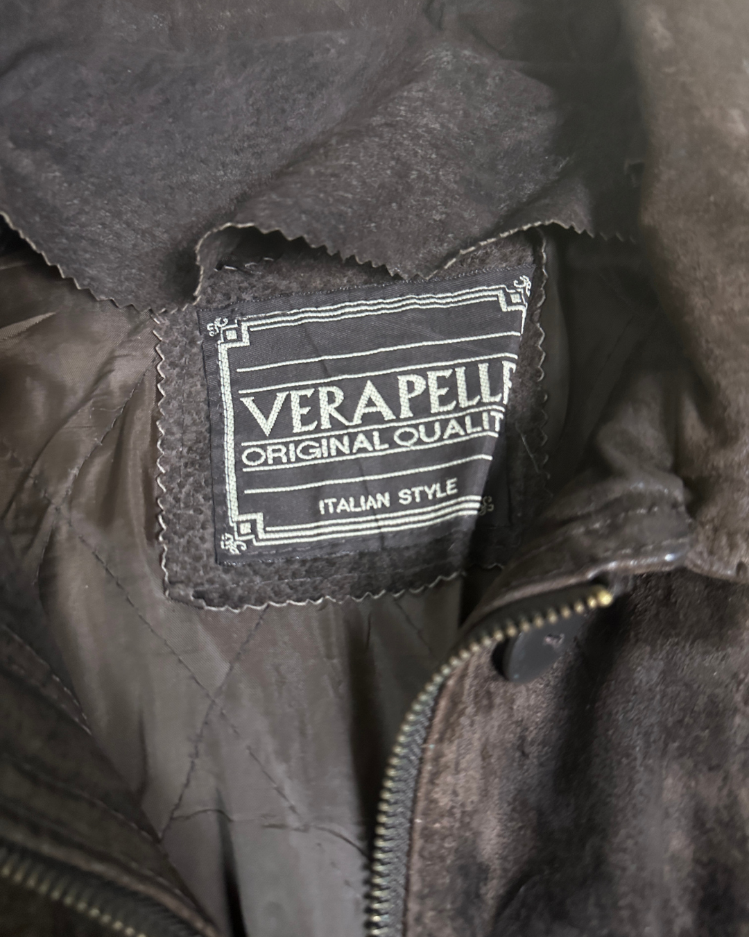Vintage Genuine Suede Leather Brown Jacket XL