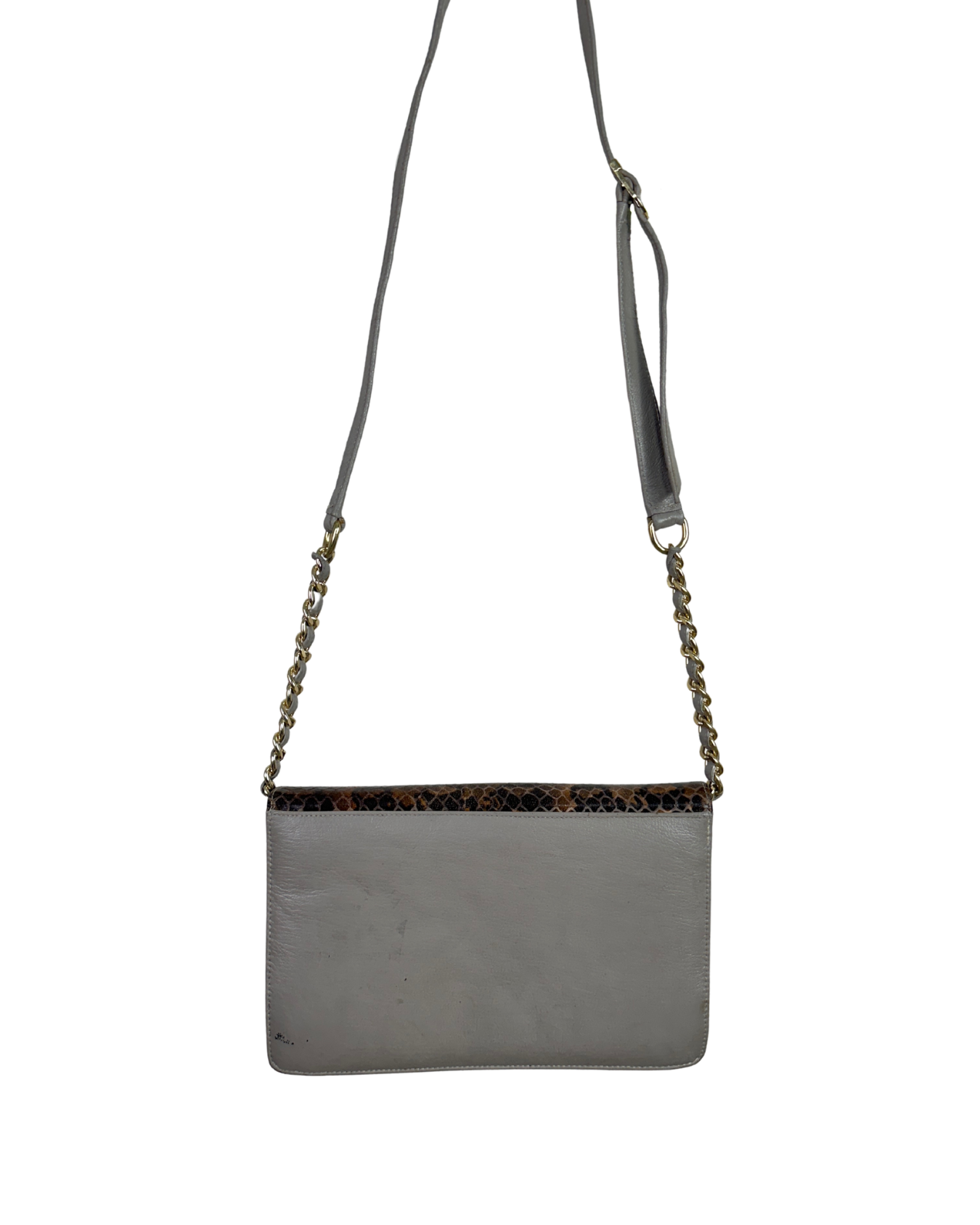 Two-Tone Python Embossed Crossbody Bag