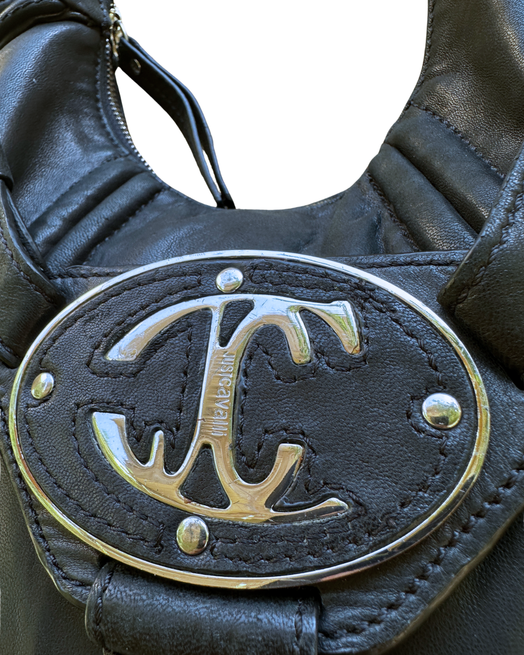 Y2K Just Cavalli Leather Shoulder Bag