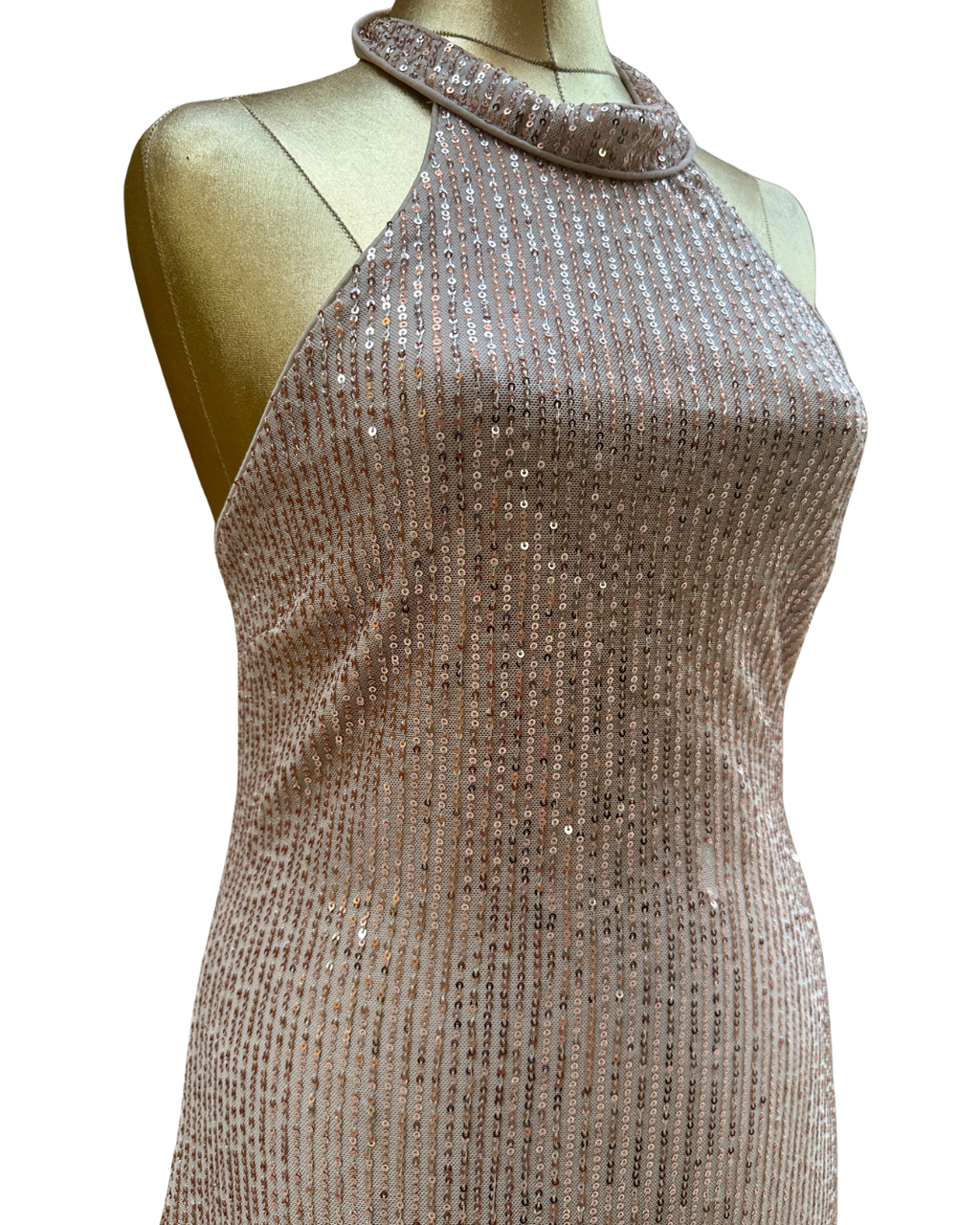 Halter Neck Sequinned Dress XL