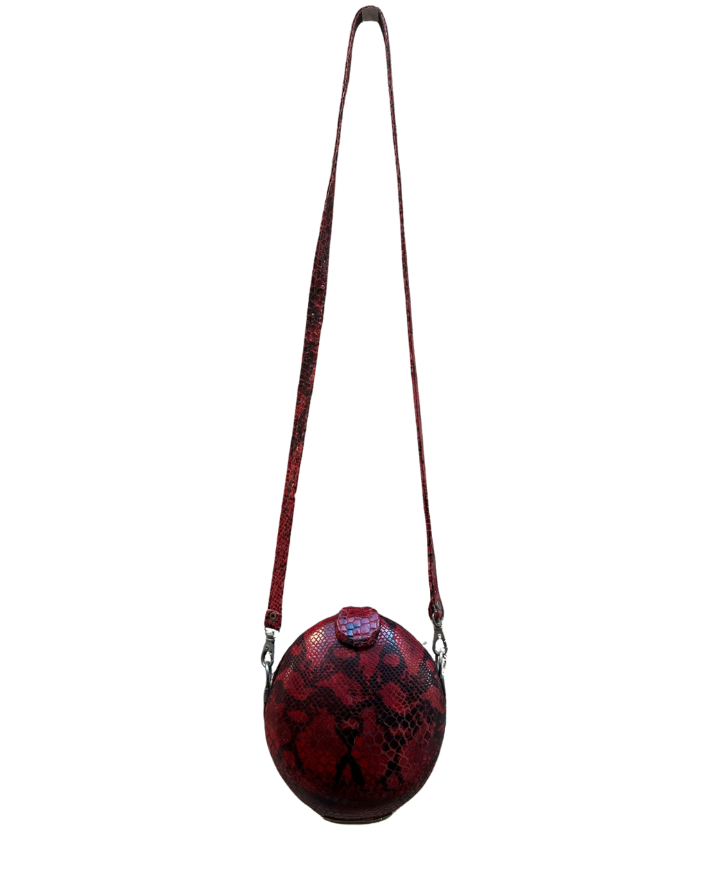 Snake Print Round Statement Bag