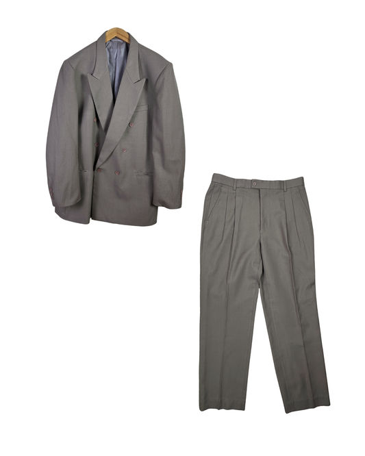 Vintage Double Breasted Full Suit - Large